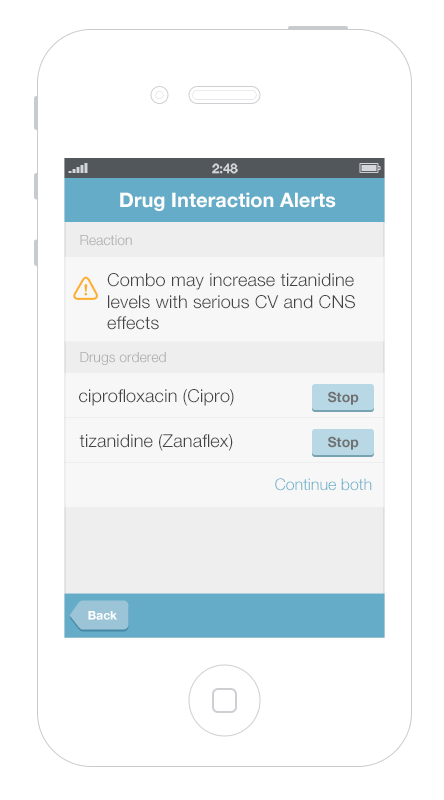 A Drug-Drug Interaction Alert with Three Possible Actions